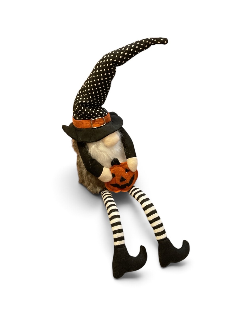 Festive Halloween Gnome Doorstep Decor - Black & Orange - Picture 5 of 7
